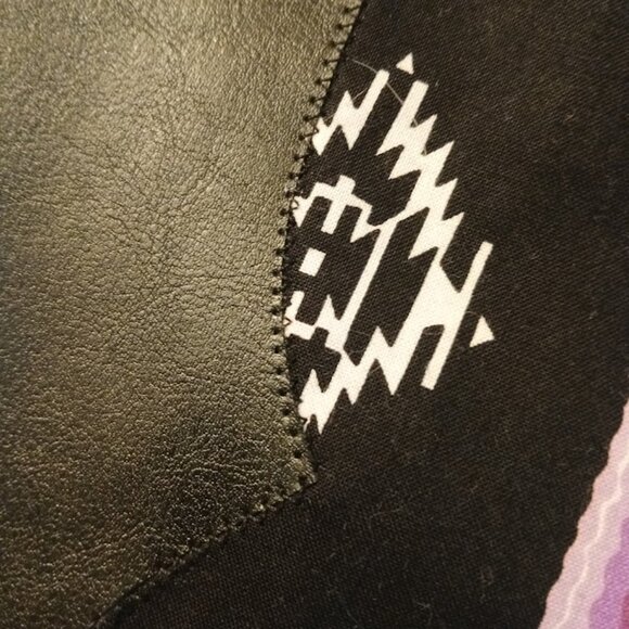 New Western theme Faux leather Clutch Wristlet Black Purple wallet envelope bag - Picture 3 of 7